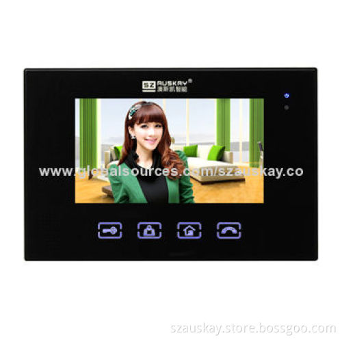 Video Door Phone, 7-inch TFT Screen, Buttons and Touch the Keys for Your OptionsNew